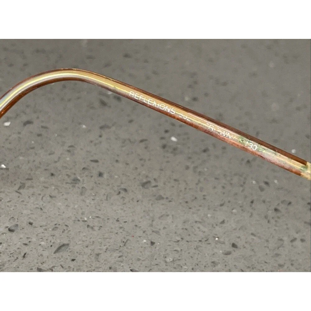 Reflexions Eyeglasses FRAMES ONLY 302 Brown 54-17-130 Full rim gold tortoise